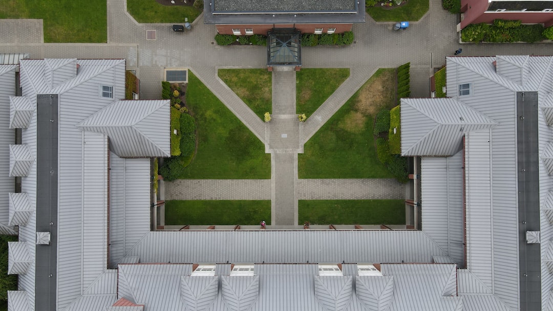 aerial view of green grass field