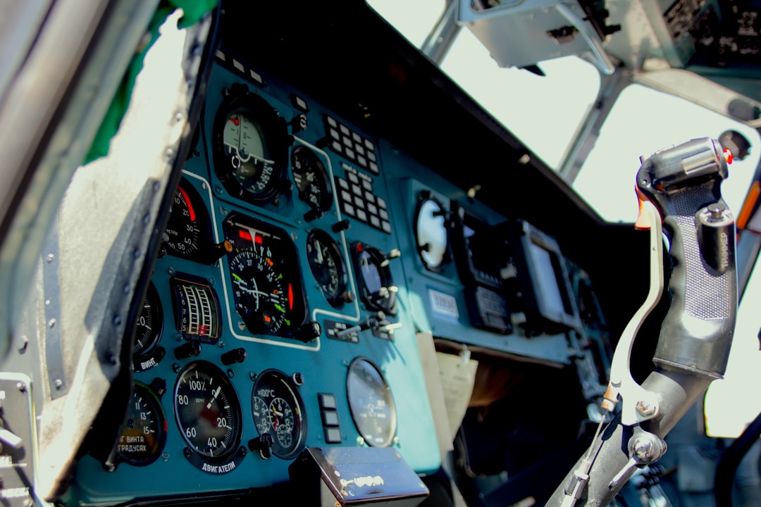 A view of the cockpit of an airplane