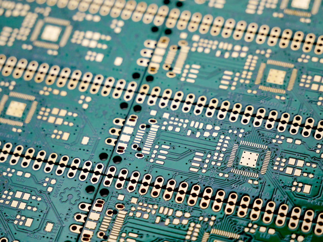 a close up of a printed circuit board