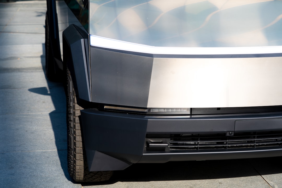 a close up of the front bumper of a car